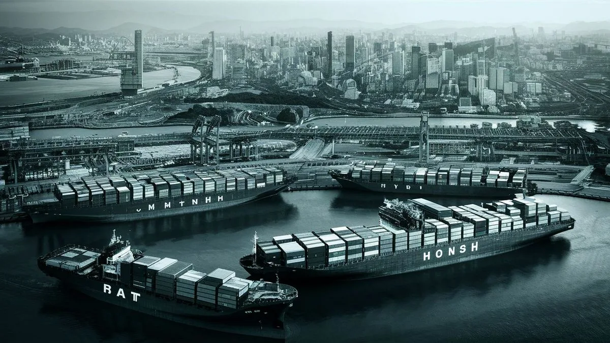 Największy port handlowy w Japonii na Honsiu